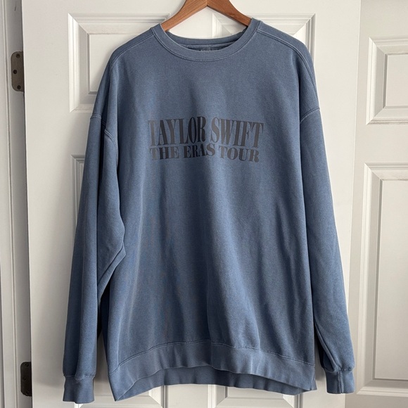 Comfort Colors Tops - Taylor Swift The Eras Tour Comfort Colors Blue Crewneck Sweater 3XL Oversized